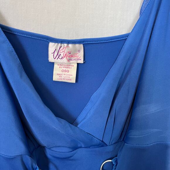 Blue Grunge Glam Lace Up Corset Babydoll Whimsygoth Fairycore Camisole Top M - Picture 4 of 4